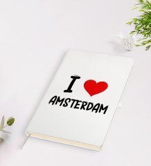 BK Gift I Love Amsterdam Tasarımlı Beyaz Defter - Model 1