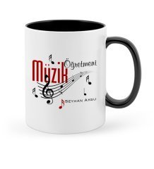 Kişiye Özel Müzik Öğretmeni Siyah Kupa Bardak - 6