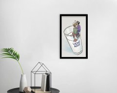 BK Home Rakı Tasarımlı Dekoratif Ahşap Siyah Çerçeveli Tablo-3