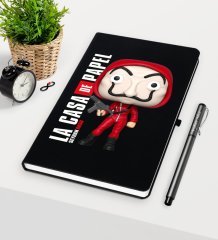 Kişiye Özel La Casa De Papel Siyah Defter Kalem Seti - 27