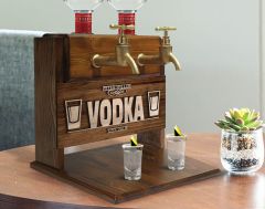BK Gift Kişiye Özel Kabartma İsimli Çift Musluklu Doğal Ahşap Vodka Standı, İçki Standı, Doğum Günü Hediyesi, Ev Hediyesi, Erkek Hediye-5