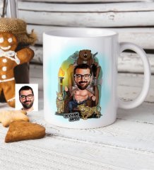 Kişiye Özel Bay Viking Karikatür Beyaz Kupa Bardak