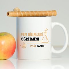 Kişiye Özel Mesleki Fen Bilimleri Öğretmeni Beyaz Kupa Bardak - 4