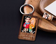 BK Gift Sevgililere Özel Karikatür Ahşap Anahtarlık, Sevgililer Günü Hediyesi, Yıl Dönümü Hediyesi, Doğum Günü Hediyesi-17