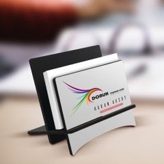 Kişiye Özel Ahşap Kartvizitlik Masa İsimliği (Model 1)