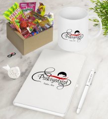 Kişiye Özel Psikiyatrist Nostaljik Lezzetler Defter Kalem Kupa Hediye Seti-4