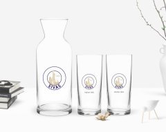 Kişiye Özel Renkli Baskılı Sivas Tasarımlı Turistik İkili Rakı Bardağı ve Karaf Hediye Seti-1