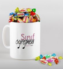 Kişiye Özel Sınıf Öğretmeni Kupa ve Haribo Şeker Hediye Seti-16