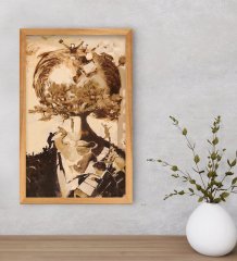 BK Gift Atatürk Temalı Dekoratif Retro Ahşap Tablo-41