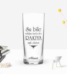 Kişiye Özel Renkli Baskılı Su Bile Saflığını Kaybeder Tasarımlı Rakı Bardağı-1