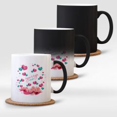 Kişiye Özel Sihirli Kupa Bardak (Sevgililer Günü Temalı-34)