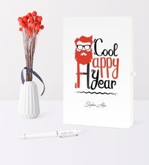 Kişiye Özel Yılbaşı Noel Baba Temalı Beyaz Defter Kalem Seti - 3