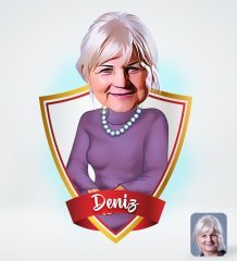 Kişiye Özel İsimli Büyükanne Tasarımlı Dijital Karikatür-1