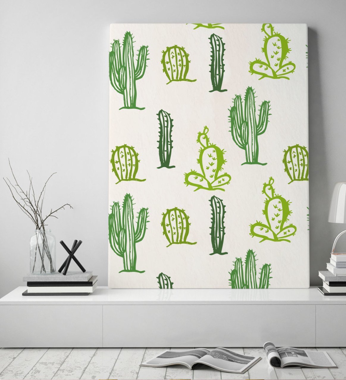 BK Gift Kaktüs Tasarımlı Kanvas Tablo 50x70cm-18