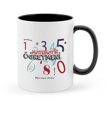 Kişiye Özel Matematik Öğretmeni Siyah Kupa Bardak - 4