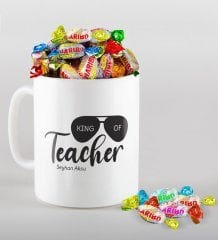 Kişiye Özel Öğretmenin Kralı Kupa ve Haribo Şeker Hediye Seti-1