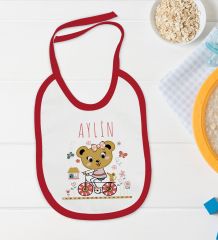BK Kids Kişiye Özel İsimli 5 Parça Kırmızı Bebek Body Zıbın Yastık Hediye Seti, Yeni Doğan Bebek Giyim Hediyesi-2