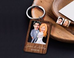 BK Gift Sevgililere Özel Karikatür Ahşap Anahtarlık, Sevgililer Günü Hediyesi, Yıl Dönümü Hediyesi, Doğum Günü Hediyesi-15