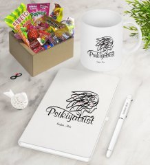 Kişiye Özel Psikiyatrist Nostaljik Lezzetler Defter Kalem Kupa Hediye Seti-2