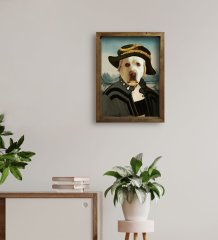 Evcil Dostlara Özel Portre Doğal Masif Ahşap Çerçeveli Tablo 30x40cm-5