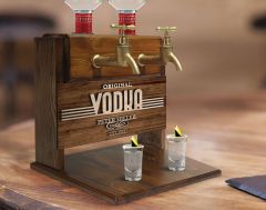 BK Gift Kişiye Özel Kabartma İsimli Çift Musluklu Doğal Ahşap Vodka Standı, İçki Standı, Doğum Günü Hediyesi, Ev Hediyesi, Erkek Hediye-2