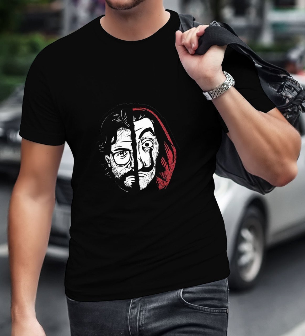 La Casa De Papel Siyah Erkek T-Shirt-30