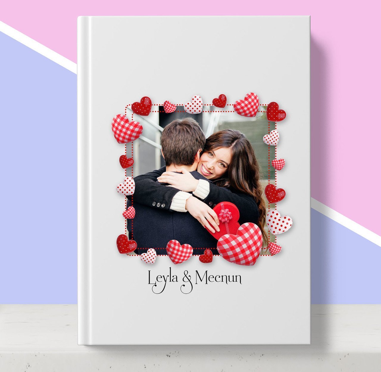 Kişiye Özel Kalpli Fotoğraflı Beyaz Defter 12