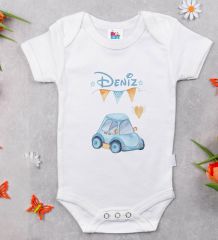 BK Kids Kişiye Özel İsimli 5 Parça Beyaz Bebek Body Zıbın Yastık Hediye Seti, Yeni Doğan Bebek Giyim Hediyesi-10