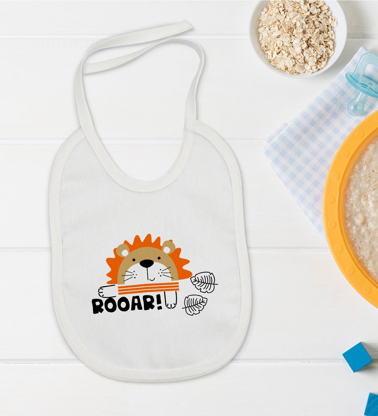 BK Kids Roar Tasarımlı Bebek Mama Önlüğü - Model 1