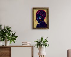 BK Home Doğal Masif Ahşap Çerçeveli Tablo-24