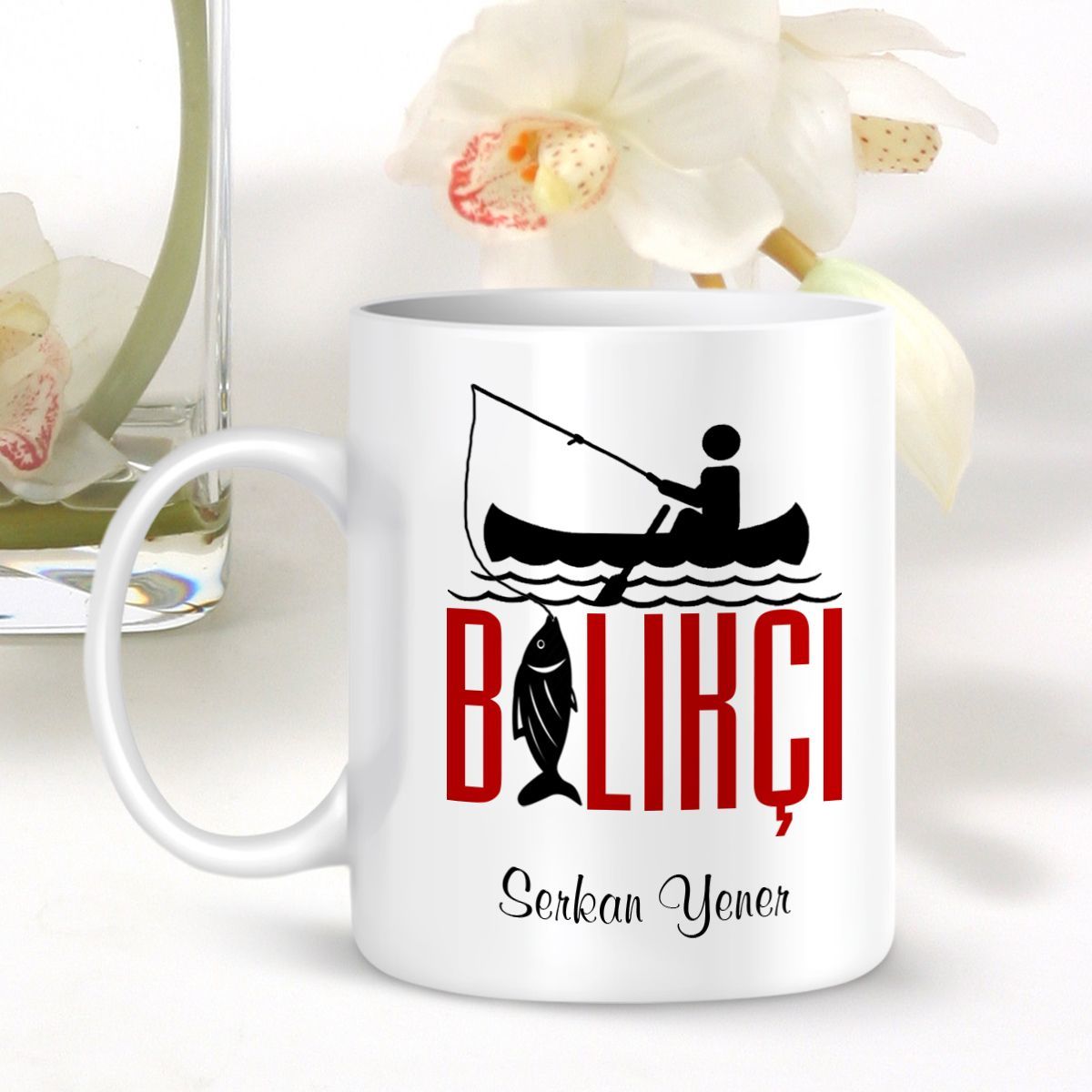Kişiye Özel Mesleki Balıkçı Beyaz Kupa Bardak - 001