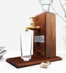 Kişiye Özel Üretim Musluklu Doğal Ahşap Rakı Standı - Ceviz