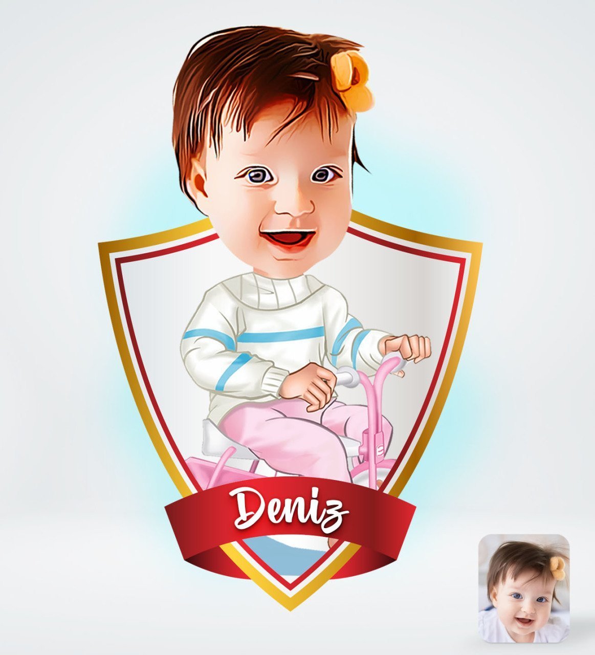 Kişiye Özel İsimli Bebek Tasarımlı Dijital Karikatür-4