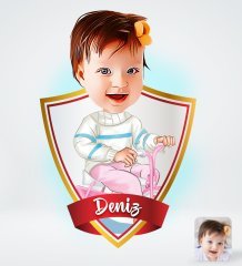 Kişiye Özel İsimli Bebek Tasarımlı Dijital Karikatür-4