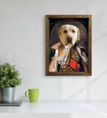 Evcil Dostlara Özel Portre Doğal Masif Ahşap Çerçeveli Tablo 30x40cm-3