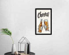 BK Home Cheers Tasarımlı Dekoratif Ahşap Siyah Çerçeveli Tablo-1