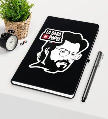Kişiye Özel La Casa De Papel Siyah Defter Kalem Seti - 22