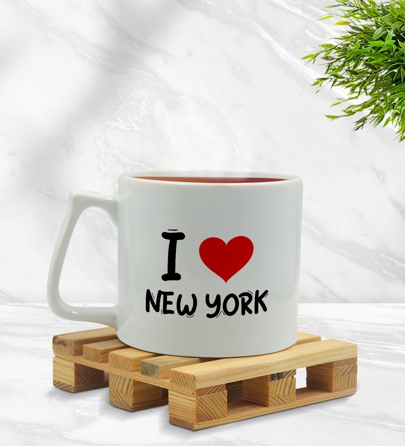 BK Gift I Love New York Tasarımlı Middle Beyaz Kupa Bardak