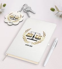 Kişiye Özel Avukat Beyaz Defter Kalem ve Anahtarlık Hediye Seti