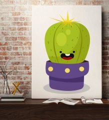 BK Gift Kaktüs Tasarımlı Kanvas Tablo 70x100cm-17