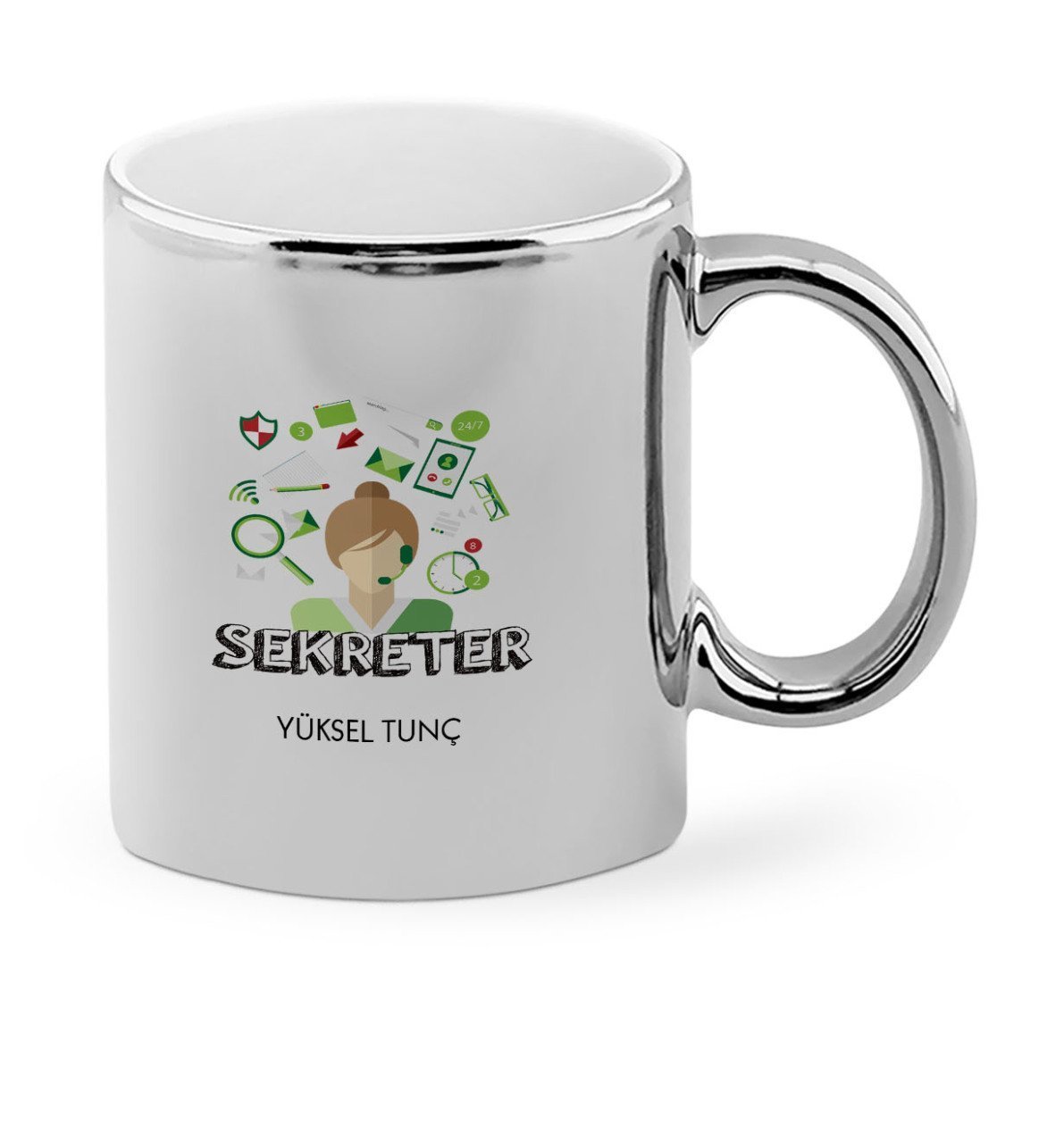 Kişiye Özel Mesleki Sekreter Krom Kupa Bardak - 1