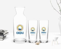 Kişiye Özel Renkli Baskılı Ordu Tasarımlı Turistik İkili Rakı Bardağı ve Karaf Hediye Seti-1