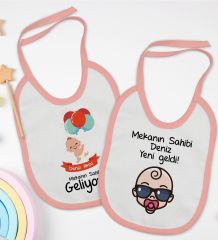 BK Kids Kişiye Özel Mekanın Sahibi Tasarımlı 2’li Pembe Mama Önlüğü-1