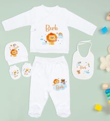 BK Kids Kişiye Özel 9 Parça Beyaz Hastane Çıkışı ve Battaniye Hediye Seti, Yeni Doğan Bebek Giyim Hediyesi-4
