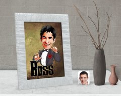 Kişiye Özel Boss Karikatürlü Dekoratif Çerçeve-2