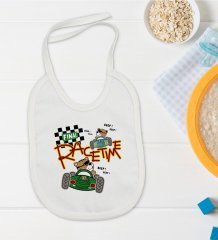 BK Kids Race Time Tasarımlı Bebek Mama Önlüğü - Model 1