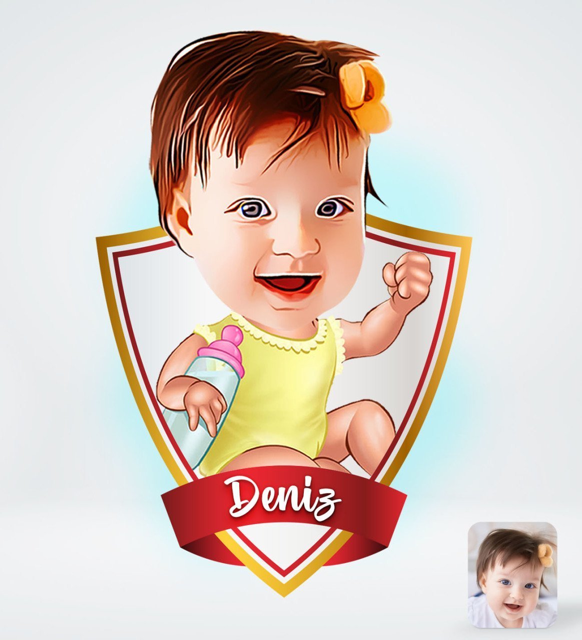 Kişiye Özel İsimli Bebek Tasarımlı Dijital Karikatür-1