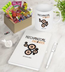 Kişiye Özel Makine Mühendisi Nostaljik Lezzetler Defter Kalem Kupa Hediye Seti