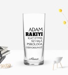 Kişiye Özel Renkli Baskılı Rakıyı İcat Etmiş Tasarımlı Rakı Bardağı-1