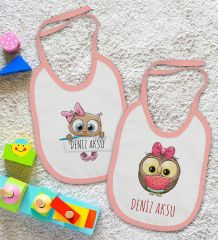 BK Kids Kişiye Özel İsimli 2’li Pembe Mama Önlüğü-18